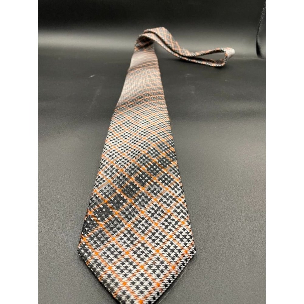 Architect Orange Black & White w/Microfiber Screen Cleaner Tie Length 59 Inches